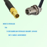 MMCX Female to N Bulkhead Female Right Angle RF Cable Assembly