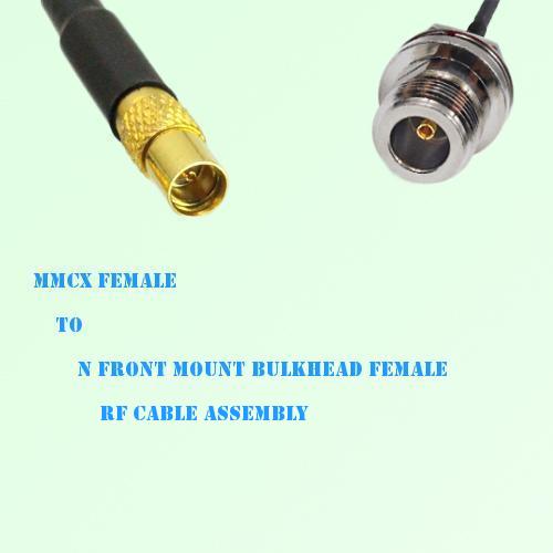 MMCX Female to N Front Mount Bulkhead Female RF Cable Assembly MMCX Female to N Front Mount Bulkhead Female RF Cable Assembly