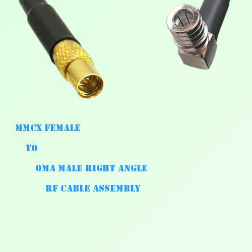 MMCX Female to QMA Male Right Angle RF Cable Assembly