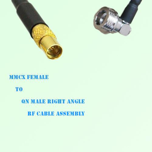 MMCX Female to QN Male Right Angle RF Cable Assembly