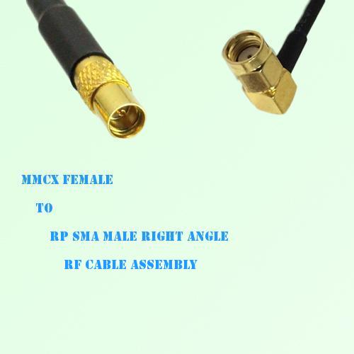 MMCX Female to RP SMA Male Right Angle RF Cable Assembly