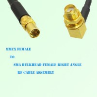 MMCX Female to SMA Bulkhead Female Right Angle RF Cable Assembly