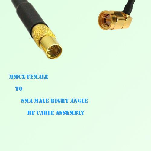 MMCX Female to SMA Male Right Angle RF Cable Assembly