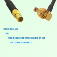 MMCX Female to SMB Bulkhead Male Right Angle RF Cable Assembly MMCX Female to SMB Bulkhead Male Right Angle RF Cable Assembly