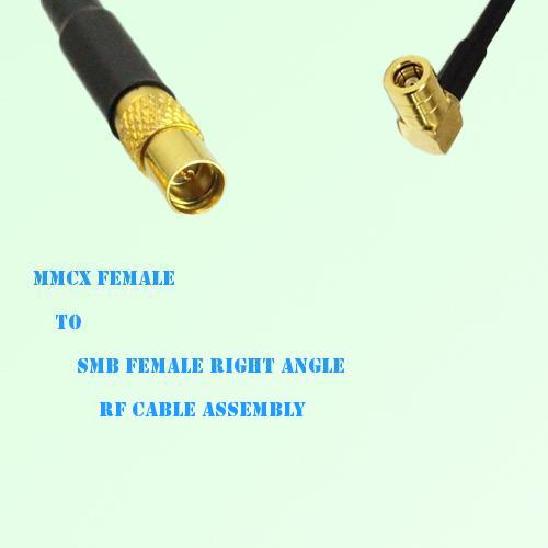MMCX Female to SMB Female Right Angle RF Cable Assembly