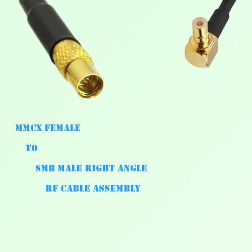 MMCX Female to SMB Male Right Angle RF Cable Assembly MMCX Female to SMB Male Right Angle RF Cable Assembly