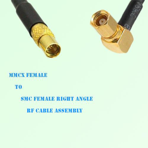 MMCX Female to SMC Female Right Angle RF Cable Assembly MMCX Female to SMC Female Right Angle RF Cable Assembly