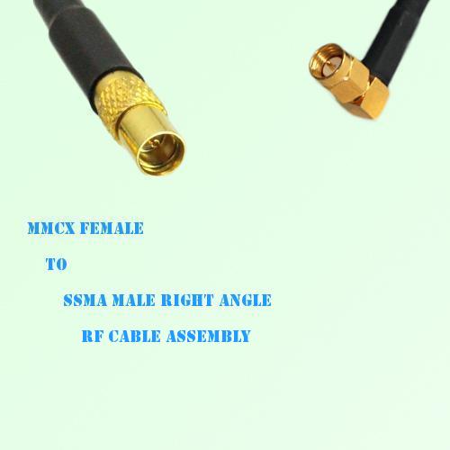 MMCX Female to SSMA Male Right Angle RF Cable Assembly