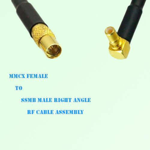 MMCX Female to SSMB Male Right Angle RF Cable Assembly MMCX Female to SSMB Male Right Angle RF Cable Assembly
