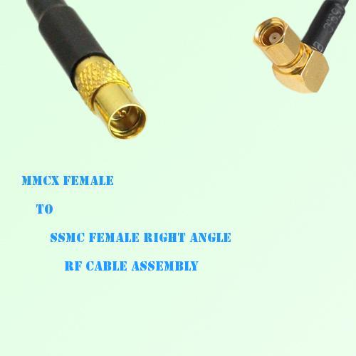 MMCX Female to SSMC Female Right Angle RF Cable Assembly