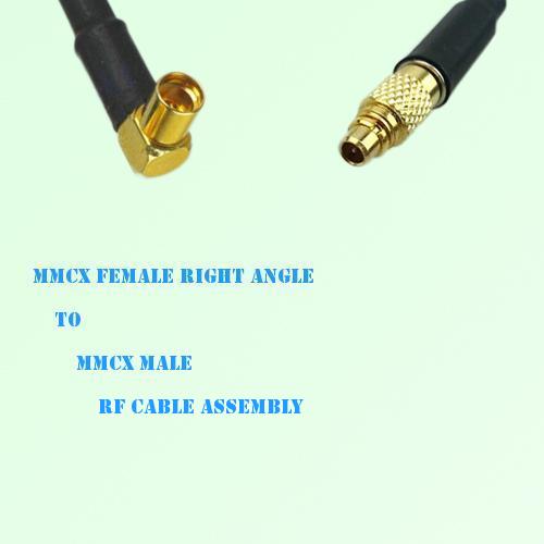 MMCX Female Right Angle to MMCX Male RF Cable Assembly