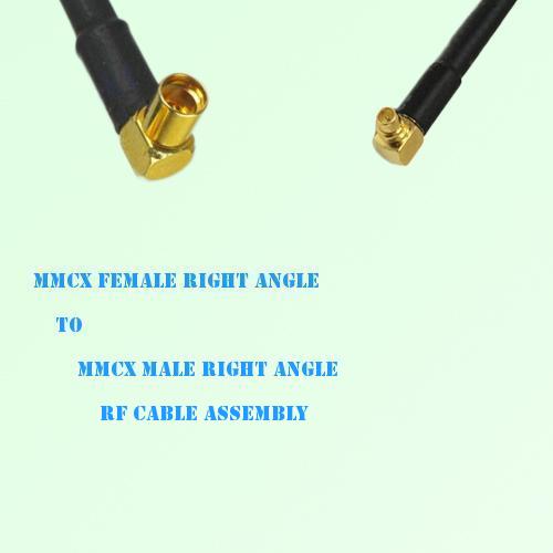 MMCX Female Right Angle to MMCX Male Right Angle RF Cable Assembly