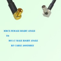 MMCX Female Right Angle to MS147 Male Right Angle RF Cable Assembly