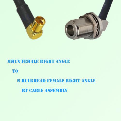 MMCX Female R/A to N Bulkhead Female R/A RF Cable Assembly MMCX Female R/A to N Bulkhead Female R/A RF Cable Assembly