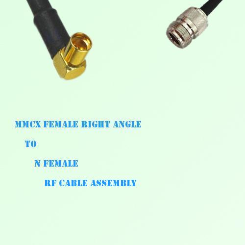 MMCX Female Right Angle to N Female RF Cable Assembly
