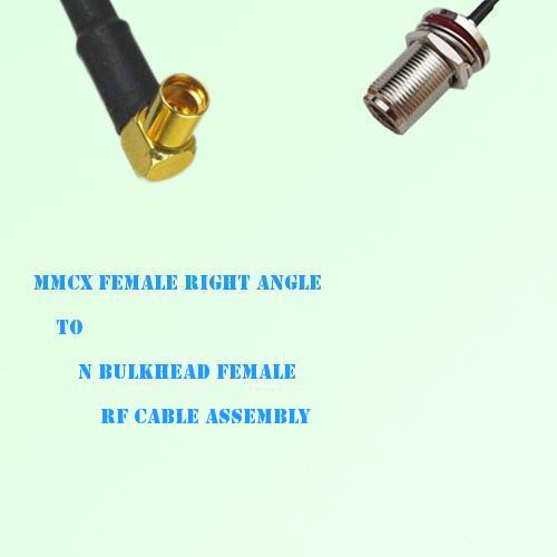 MMCX Female Right Angle to N Bulkhead Female RF Cable Assembly