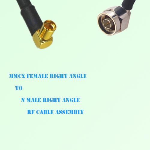MMCX Female Right Angle to N Male Right Angle RF Cable Assembly