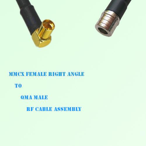 MMCX Female Right Angle to QMA Male RF Cable Assembly