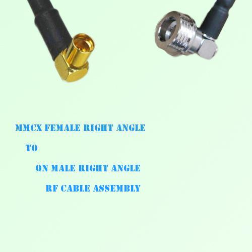 MMCX Female Right Angle to QN Male Right Angle RF Cable Assembly