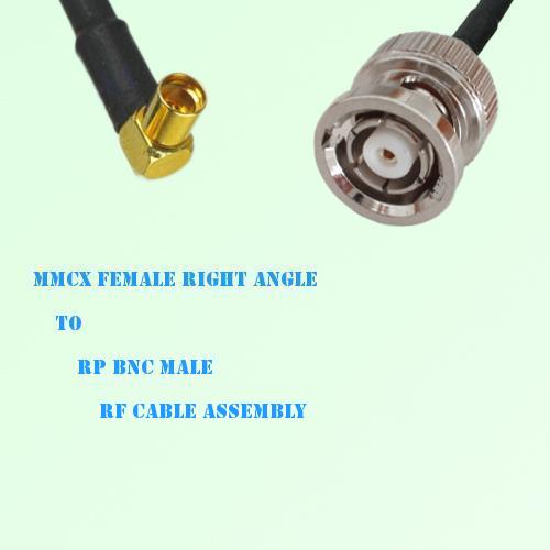 MMCX Female Right Angle to RP BNC Male RF Cable Assembly