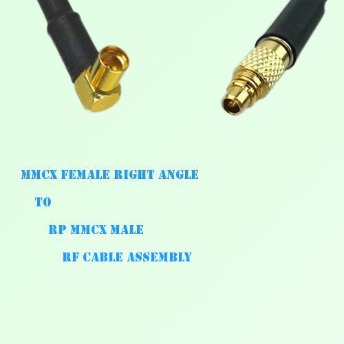 MMCX Female Right Angle to RP MMCX Male RF Cable Assembly