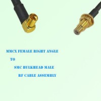 MMCX Female Right Angle to SMC Bulkhead Male RF Cable Assembly MMCX Female Right Angle to SMC Bulkhead Male RF Cable Assembly