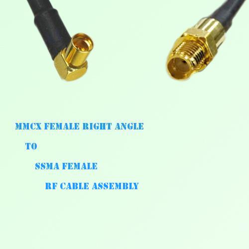 MMCX Female Right Angle to SSMA Female RF Cable Assembly