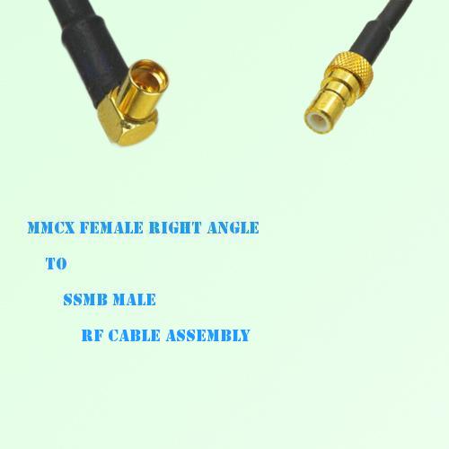 MMCX Female Right Angle to SSMB Male RF Cable Assembly