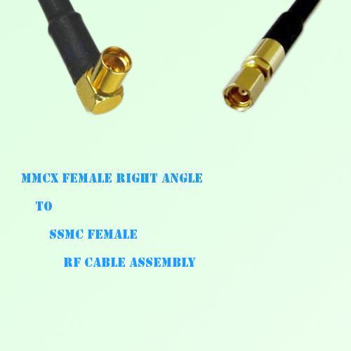 MMCX Female Right Angle to SSMC Female RF Cable Assembly