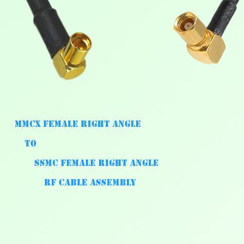 MMCX Female Right Angle to SSMC Female Right Angle RF Cable Assembly