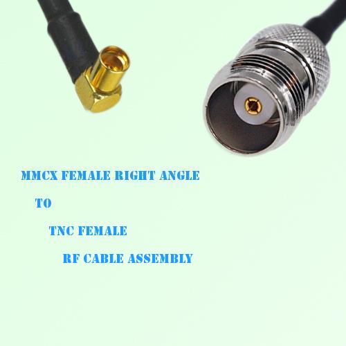 MMCX Female Right Angle to TNC Female RF Cable Assembly