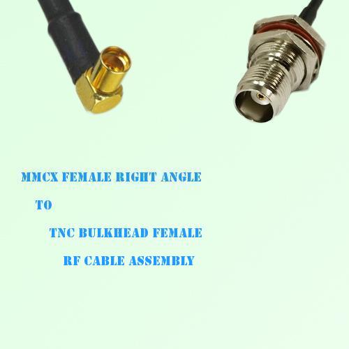 MMCX Female Right Angle to TNC Bulkhead Female RF Cable Assembly