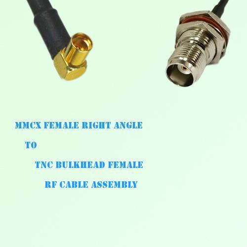 MMCX Female Right Angle to TNC Bulkhead Female RF Cable Assembly MMCX Female Right Angle to TNC Bulkhead Female RF Cable Assembly