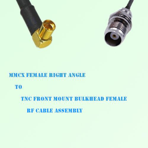 MMCX Female R/A to TNC Front Mount Bulkhead Female RF Cable Assembly