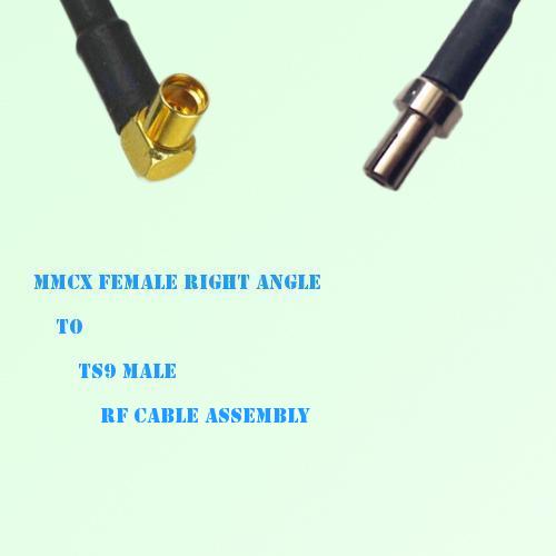 MMCX Female Right Angle to TS9 Male RF Cable Assembly