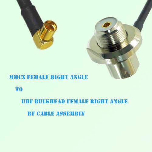 MMCX Female R/A to UHF Bulkhead Female R/A RF Cable Assembly