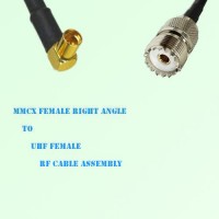 MMCX Female Right Angle to UHF Female RF Cable Assembly