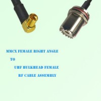 MMCX Female Right Angle to UHF Bulkhead Female RF Cable Assembly
