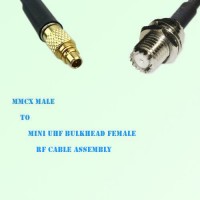 MMCX Male to Mini UHF Bulkhead Female RF Cable Assembly MMCX Male to Mini UHF Bulkhead Female RF Cable Assembly