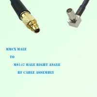MMCX Male to MS147 Male Right Angle RF Cable Assembly