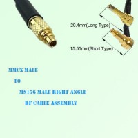 MMCX Male to MS156 Male Right Angle RF Cable Assembly