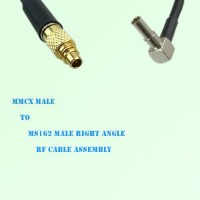 MMCX Male to MS162 Male Right Angle RF Cable Assembly