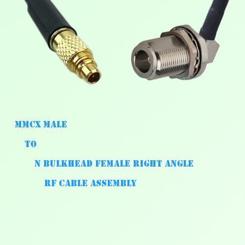MMCX Male to N Bulkhead Female Right Angle RF Cable Assembly MMCX Male to N Bulkhead Female Right Angle RF Cable Assembly