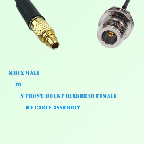 MMCX Male to N Front Mount Bulkhead Female RF Cable Assembly