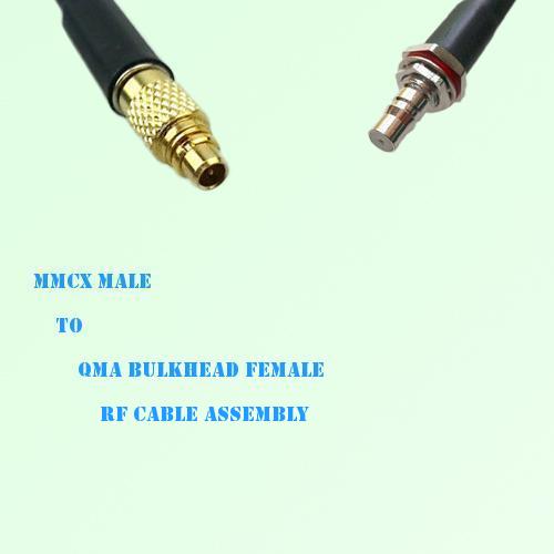 MMCX Male to QMA Bulkhead Female RF Cable Assembly