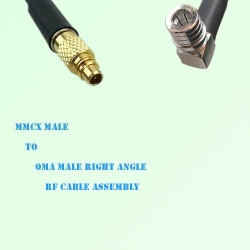 MMCX Male to QMA Male Right Angle RF Cable Assembly