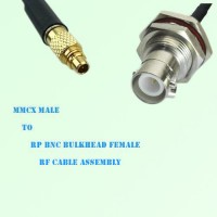 MMCX Male to RP BNC Bulkhead Female RF Cable Assembly