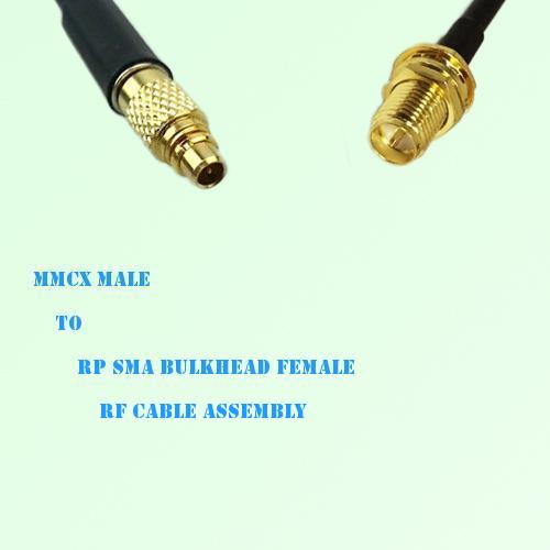 MMCX Male to RP SMA Bulkhead Female RF Cable Assembly