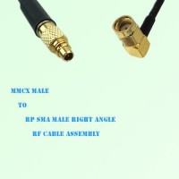 MMCX Male to RP SMA Male Right Angle RF Cable Assembly MMCX Male to RP SMA Male Right Angle RF Cable Assembly