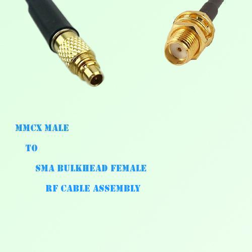 MMCX Male to SMA Bulkhead Female RF Cable Assembly